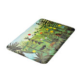 Exotische Landschaft mit Löwen und Löwen, Badematte (Schrägansicht)