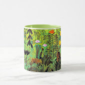 Exotische Landschaft mit Löwen und Löwen, Tasse (Zentrum)