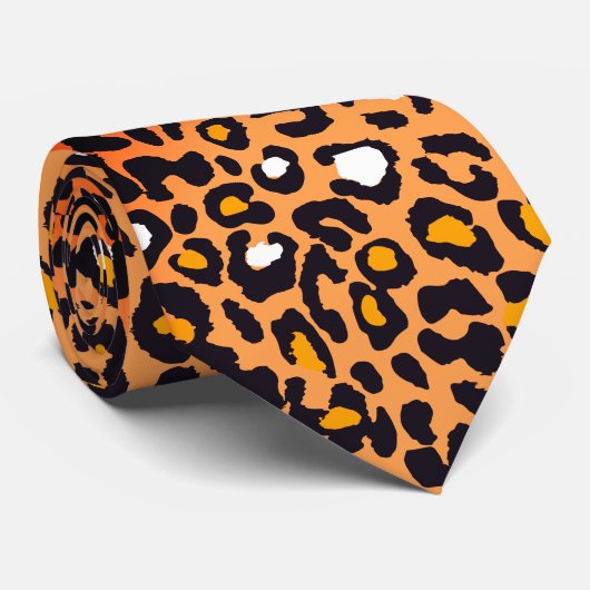 Exotische Leopard Safari Print Krawatte (Gerollt)
