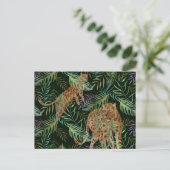 Exotische Leoparden jagen im Dschungel Postkarte (Stehend Vorderseite)