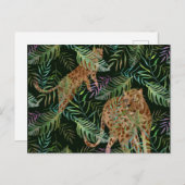 Exotische Leoparden jagen im Dschungel Postkarte (Vorne/Hinten)