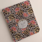 Exotische Leopardendrucke und rosa Blume Seidenpapier