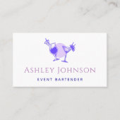 Exotische Lila Cocktails Event Barkeeper Chic Girl Visitenkarte (Vorderseite)