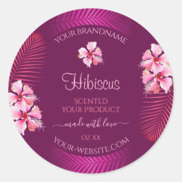 Exotische Lila Produktkennzeichnungen Rosa Hawaii- Runder Aufkleber