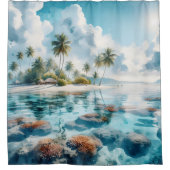 Exotische Malediven Ocean Reef Alle Schattierungen Duschvorhang (Vorderseite)