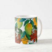Exotische Mango: Sommer Nahtlos Kaffeetasse (VorderseiteRechts)