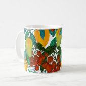 Exotische Mango: Sommer Nahtlos Kaffeetasse (Vorderseite Links)