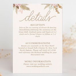 Exotische moderne Boho Tropical Wedding Begleitkarte