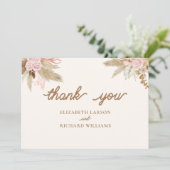 Exotische moderne Boho Tropical Wedding Dankeskarte (Stehend Vorderseite)