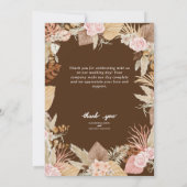Exotische moderne Boho Tropical Wedding Dankeskarte (Rückseite)