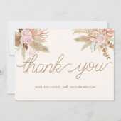 Exotische moderne Boho Tropical Wedding Dankeskarte (Vorderseite)