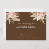 Exotische moderne Boho Tropical Wedding Dankeskarte (Rückseite)