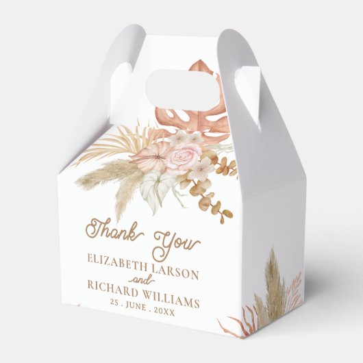 Exotische moderne Boho Tropical Wedding Geschenkschachtel (Vorderseite)