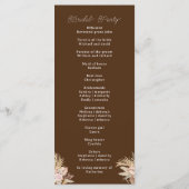 Exotische moderne Boho Tropical Wedding Programm (Rückseite)