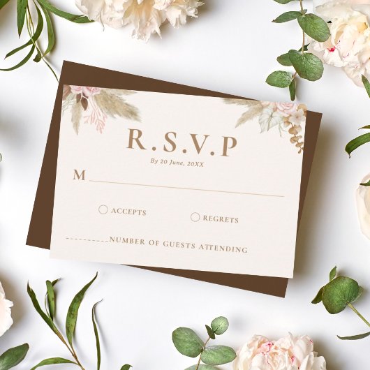 Exotische moderne Boho Tropical Wedding RSVP Karte