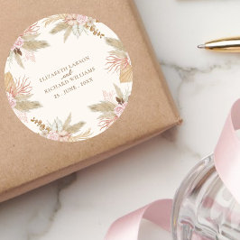 Exotische moderne Boho Tropical Wedding Runder Aufkleber