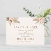 Exotische moderne Boho Tropical Wedding Save The Date (Stehend Vorderseite)