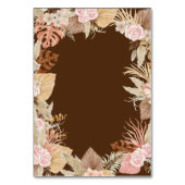 Exotische moderne Boho Tropical Wedding Tischnummer (Rückseite)