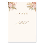 Exotische moderne Boho Tropical Wedding Tischnummer (Vorderseite)