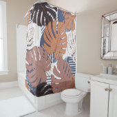 Exotische Monstera-Blätter, Vintag tropisch. Duschvorhang (Beispiel)