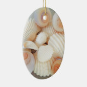 Exotische Muscheln mit weißem Pfirsich, Sommerstra Keramik Ornament (Rechts)