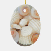 Exotische Muscheln mit weißem Pfirsich, Sommerstra Keramik Ornament (Vorne)