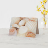 Exotische Muscheln mit weißem Pfirsich, Summer Bea Karte (Gelbe Blume)