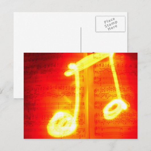 Exotische Musiknote Postkarte (Vorne/Hinten)