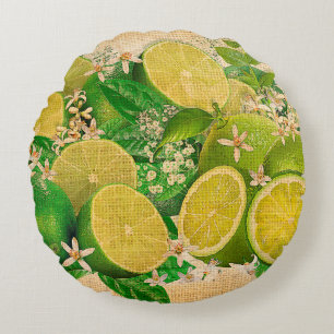 Exotische Muskeln Limes & Basil aus Bangkok (Kreta Rundes Kissen