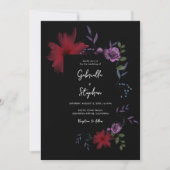 Exotische Nachtblume | Moody Dark Romantic Wedding Einladung (Vorderseite)