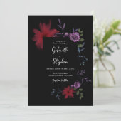 Exotische Nachtblume | Moody Dark Romantic Wedding Einladung (Stehend Vorderseite)