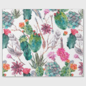 Exotische natürliche Vintage Aquarellmuster Geschenkpapier (Flach)