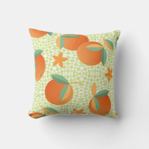 Exotische Orange Frucht: Tropischer Vintage. Kissen