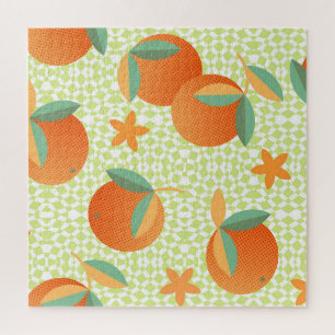 Exotische Orange Frucht: Tropischer Vintage. Puzzle