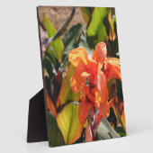 Exotische orangefarbene Blume Fotoplatte (Seite)