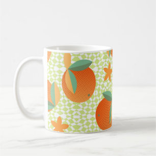 Exotische Orangenfrucht: Tropisch Vintag. Kaffeetasse