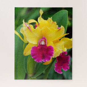 Exotische Orchidee in Gelb- und Rosatönen Puzzle