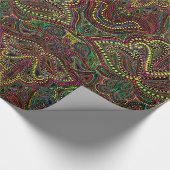 Exotische Paisley boho Damast-Geschenkverpackung Geschenkpapier (Ecke)