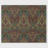 Exotische Paisley boho Damast-Geschenkverpackung Geschenkpapier (Flach)
