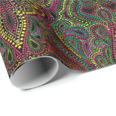 Exotische Paisley boho Damast-Geschenkverpackung Geschenkpapier (Rolleneckpunkt)