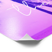 Exotische Palme Silhouette heiße Neonenpink Sonnen Fotodruck (Ecke)