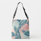 Exotische Palmen, handgezeichnet Texturen Tragetaschen Mit Langen Trägern (Rückseite)