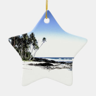 Exotische Palmen & Paradiesstrand Keramikornament