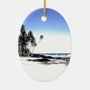 Exotische Palmen & Paradiesstrand Keramikornament