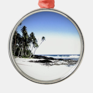 Exotische Palmen & Paradiesstrand Ornament Aus Metall