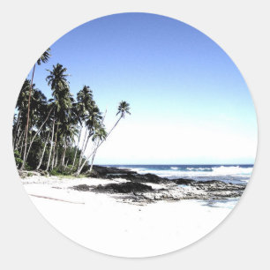 Exotische Palmen & Paradiesstrand Runder Aufkleber