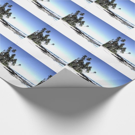 Exotische Palmen & Paradise Strand Geschenkpapier (Ecke)
