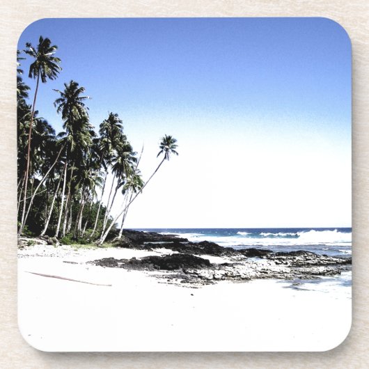 Exotische Palmen & Paradise Strand Getränkeuntersetzer (Vorderseite)