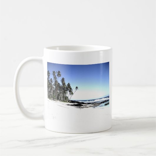 Exotische Palmen & Paradise Strand Kaffeetasse (Links)