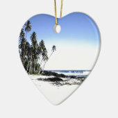 Exotische Palmen & Paradise Strand Keramik Ornament (Links)